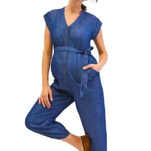 Motherhood Maternity Short Sleeve Jumpsuit
